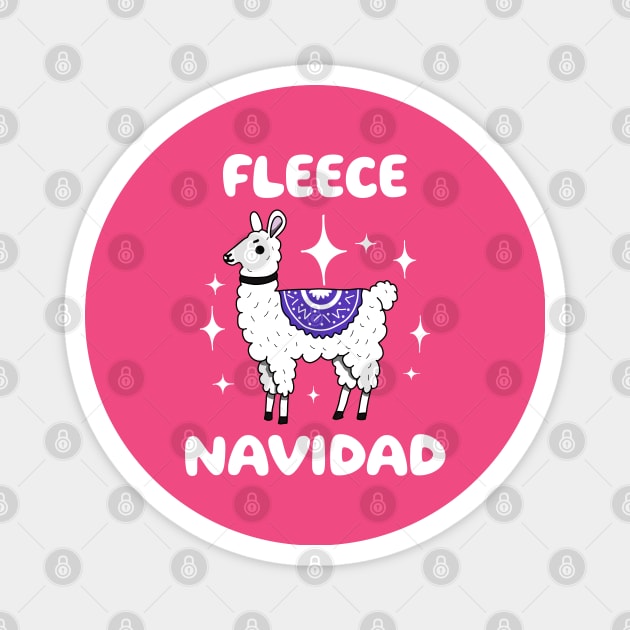 Festive Llama - Fleece Navidad Magnet by 1BPDesigns